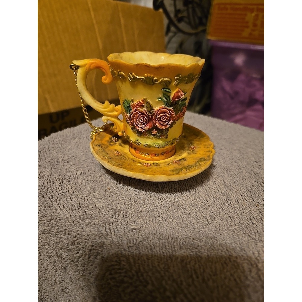 Vintage decorative teacup and saucer set